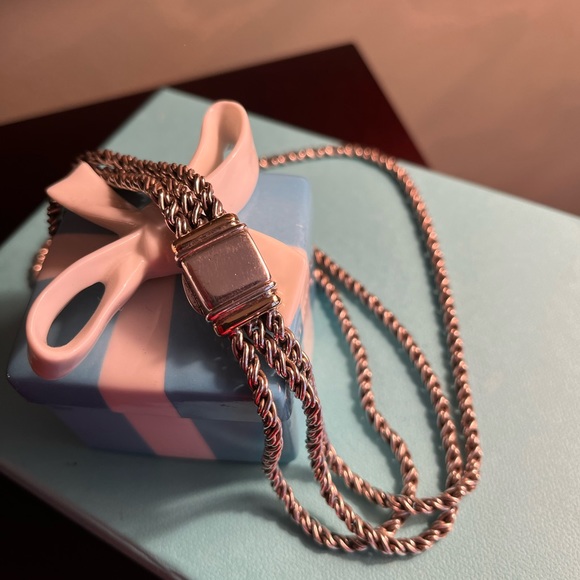 TIFFANY & CO 925 STERLING LAYERED 16” & 18kt gold triple strand necklace - Picture 6 of 16